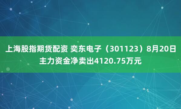 上海股指期货配资 奕东电子（301123）8月20日主力资金净卖出4120.75万元